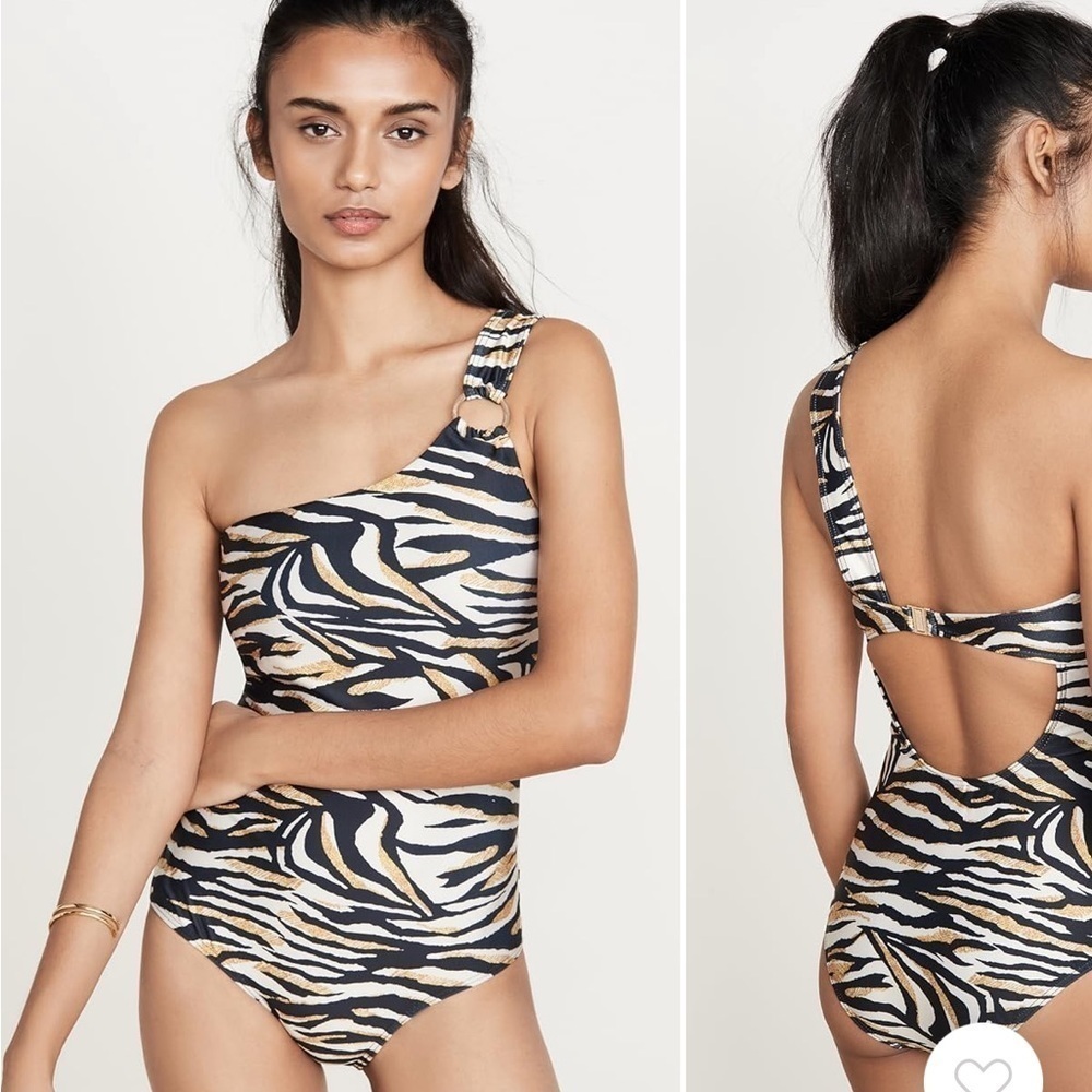Suboo Leila One Shoulder One Piece Swimsuit in Multi Size Large